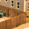 American Model Builders LaserKIT 334 HO Scale 120' Wood Privacy Fence