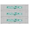 Athearn 17707 N Scale 40' Smooth Side Container Japan Line 3 Pack