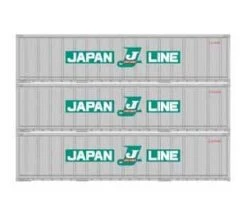Athearn 17707 N Scale 40' Smooth Side Container Japan Line 3 Pack