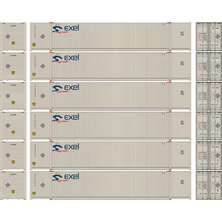 Athearn 18046 N Scale 53' CIMC Intermodal Container Exel EXLU 6 Pack #1 2 Athearn 18046 N Scale 53' CIMC Intermodal Container Exel EXLU 6 Pack #1 - Image 2