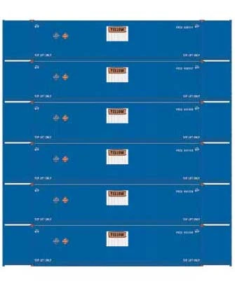 Athearn 28521 HO Scale 53' CIMC Intermodal Container Yellow YRCU 6 Pack #1 1 Athearn 28521 HO Scale 53' CIMC Intermodal Container Yellow YRCU 6 Pack #1