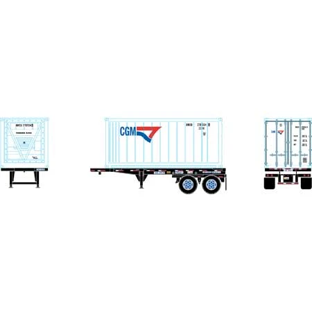 Athearn 28892 HO Scale 20' Intermodal Chassis With CGM Reefer Container 2 Athearn 28892 HO Scale 20' Intermodal Chassis With CGM Reefer Container - Image 2
