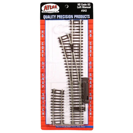 Atlas 542 HO Scale Code 83 Manual Left Hand Switch 2 Atlas 542 HO Scale Code 83 Manual Left Hand Switch - Image 2