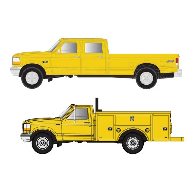Atlas 60000150 N Scale Ford F-250 And F-350 Pickup Truck Set - Safety Yellow 1 Atlas 60000150 N Scale Ford F-250 And F-350 Pickup Truck Set - Safety Yellow