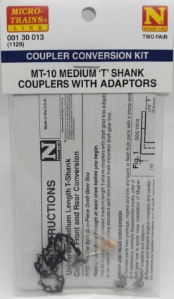 Micro-trains 001 30 013 (1129) N Scale "T" Shank .275" .62cm (Medium) Truck Mount Couplers 2 Pairs