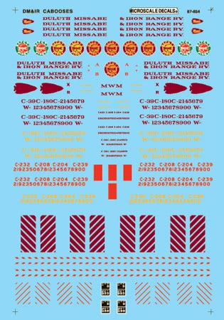 Microscale Decals 87-854 HO Scale DM&IR Cabooses (1945-1990) 1 Microscale Decals 87-854 HO Scale DM&IR Cabooses (1945-1990)