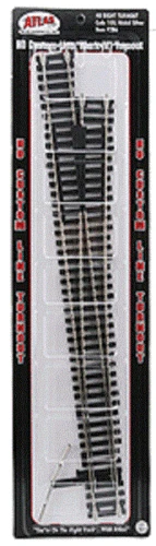 Atlas 286 HO Scale Code 100 Track Mark IV #8 Right-Hand Turnout