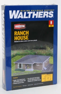 Walthers Cornerstone 933-3838 N Scale Ranch House Structure Kit -Model Trains Shop walthers cornerstone 933 3838 n scale ranch house structure kit 3