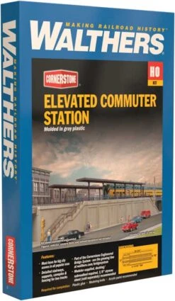 Walthers Cornerstone 933-4563 HO Scale Elevated Commuter Station Kit -Model Trains Shop walthers cornerstone 933 4563 ho scale elevated commuter station kitb