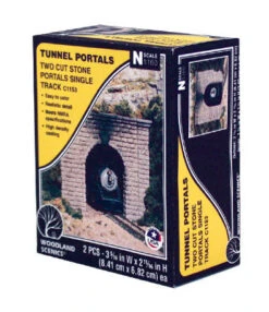 Woodland Scenics C1153 N Scale Single Track Tunnel Portal - Cut Stone (2-Pack) -Model Trains Shop woodland scenics c1153 n scale single track tunnel portal cut stone 2 pack c