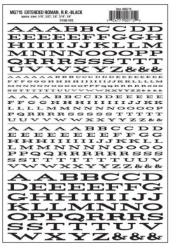 Woodland Scenics MG715 Model Graphics, Extended Roman Letters, Black