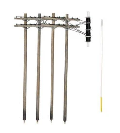 Woodland Scenics US2281 O Scale Pre-Wired Utility Poles With Double Crossbars